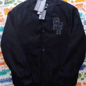 Stone Island Black Bomber Varsity Jacket